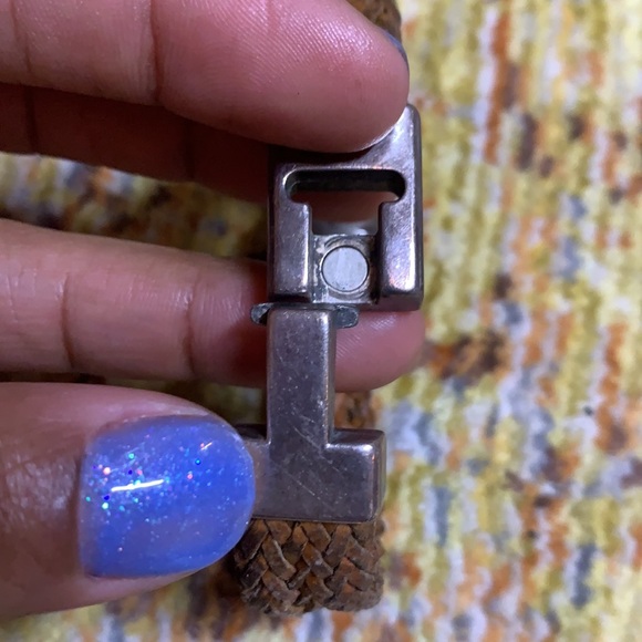 Braided Leather and Silver bracelet - Picture 5 of 5